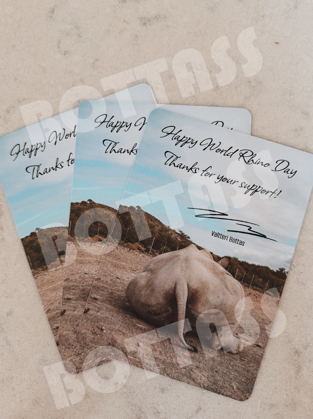 BOTTASS x Save The Rhinos Signed Postcard - 3 PACK